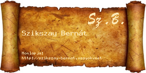 Szikszay Bernát névjegykártya